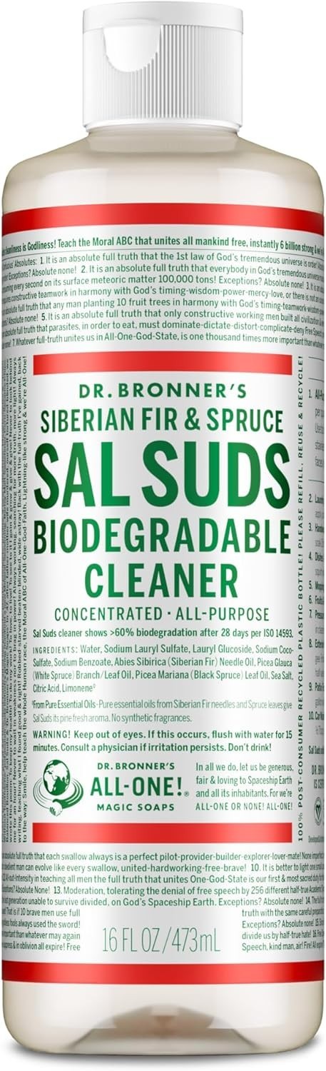 Dr. Bronner’s Sal Suds, Biodegradable All Purpose Cleaner Pine Scent 16oz