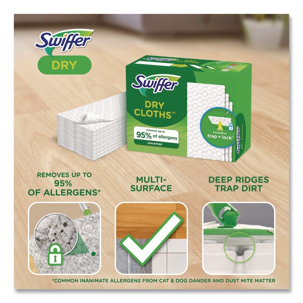 Swiffer 81216 10.4 in. x 8 in. Dry Refill Cloths – White (156/Carton) New