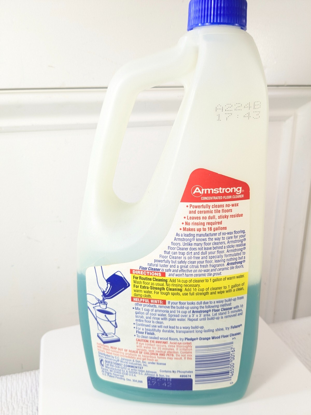 Armstrong Floor Cleaner No Sticky Residue Citrus Fresh 2004 SC Johnson 32oz READ