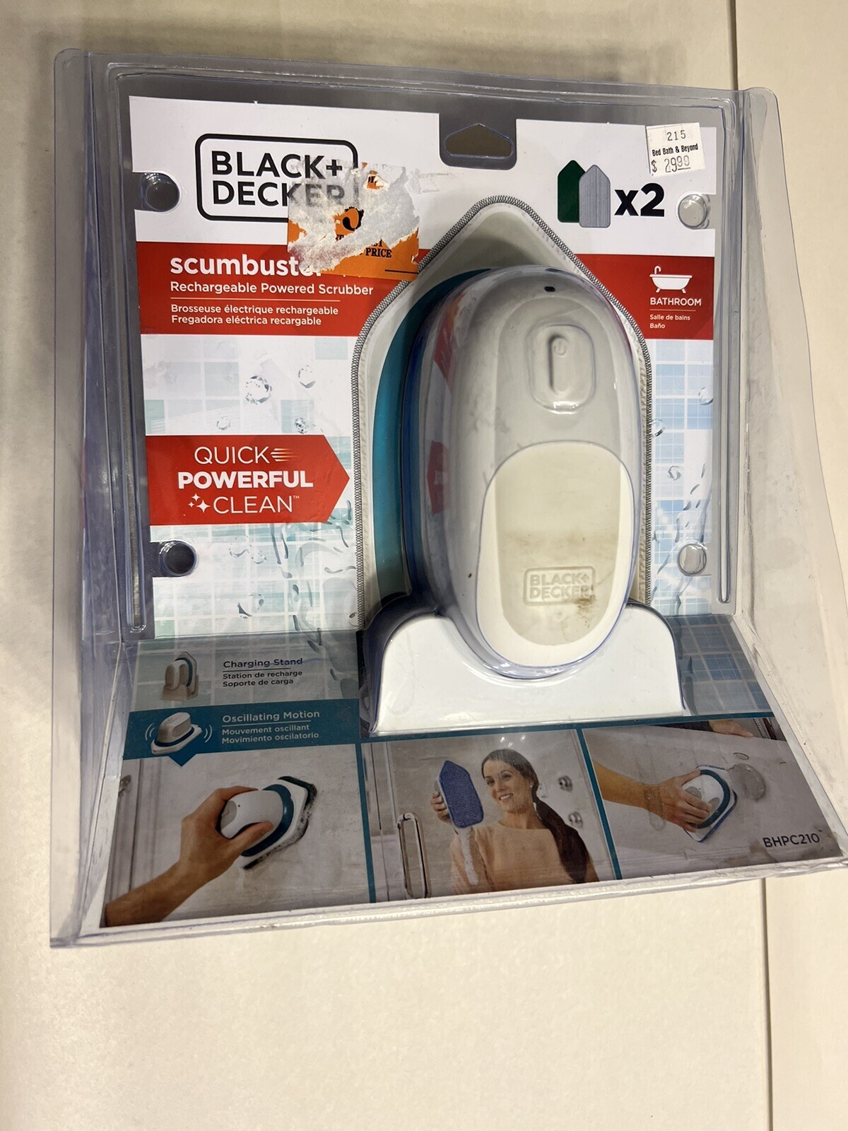 Black + Decker Scumbuster Pro Rechargeable Powered Scrubber BHPC210 New