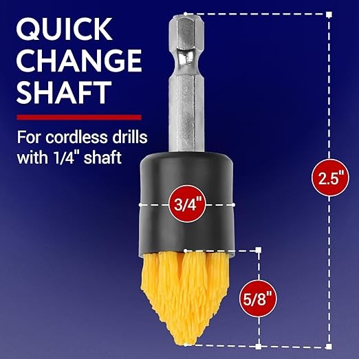 Set Cepillos para Taladro Impresa Pack 10 con Extensión 6in Limpieza Hogar Auto