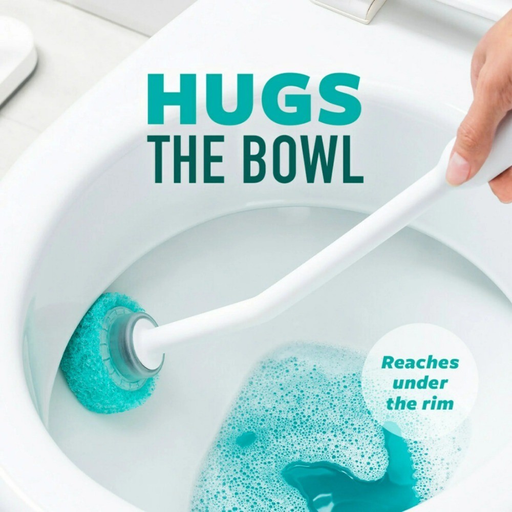 Power Scour Toilet Cleaning System with 1 Brush and Stand Plus 5 Scrubbing Pads