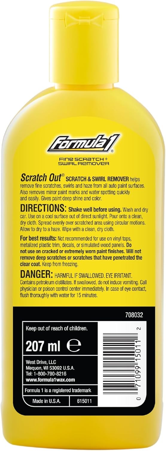 Formula 1 Scratch Out Liquid – Car Scratch Remover and Polishing (7 oz.)