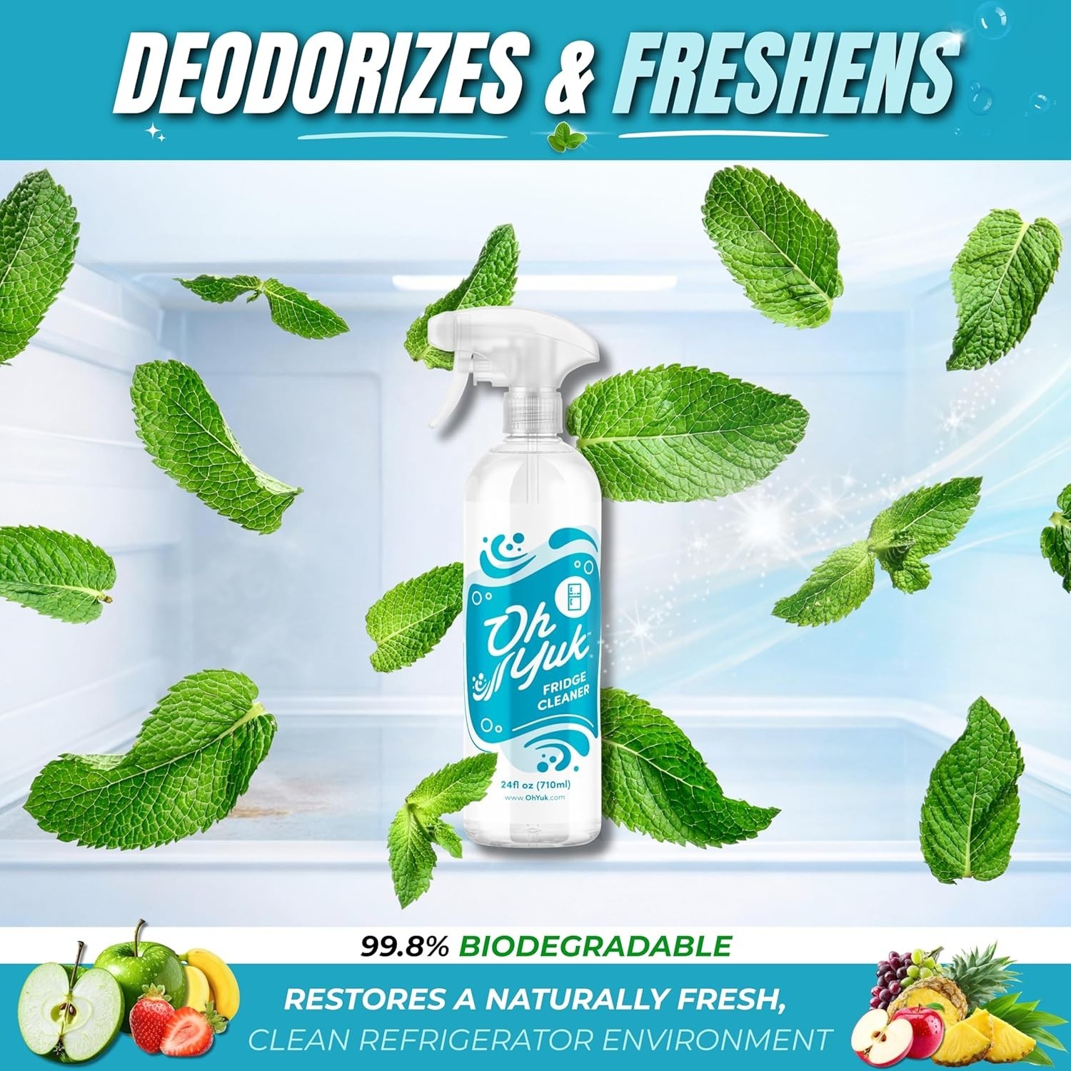 Fridge Cleaner – Cleans Inside Refrigerator for Spotless, Food-Contact Safe S…