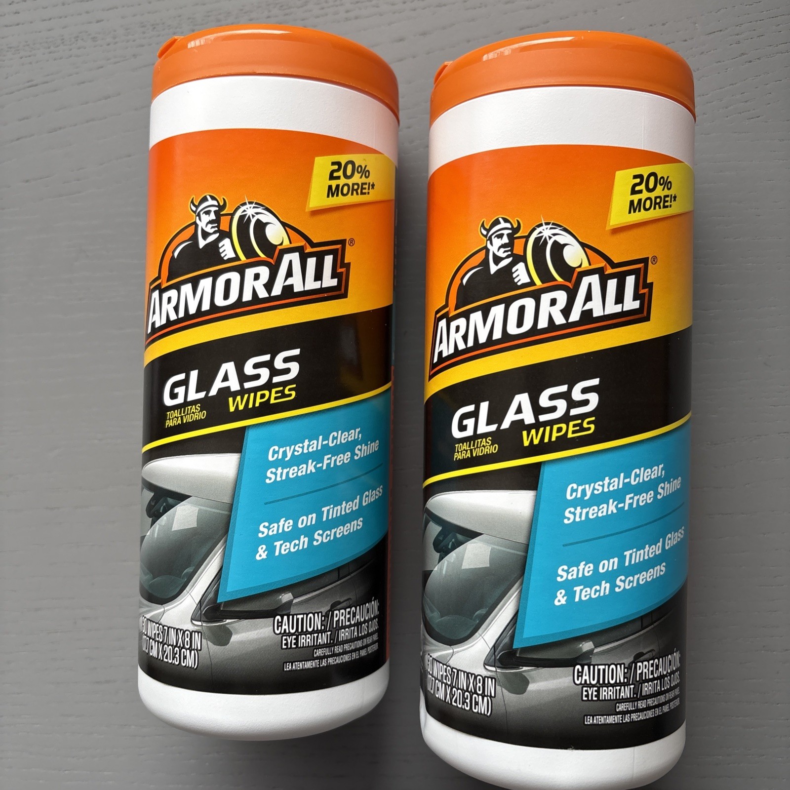 Armor All Car Glass Wipes, Auto Glass Cleaner for Film and Grime, 60 Count New