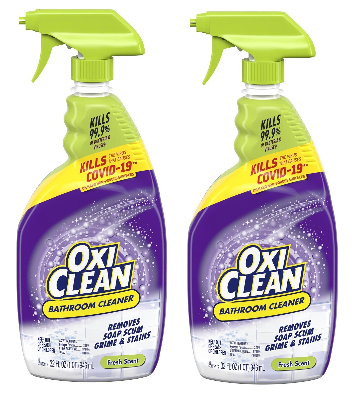 2-Pack OxiClean Soap Scum, Crime & Stain fighter Bathroom Clean From Kaboom-32oz