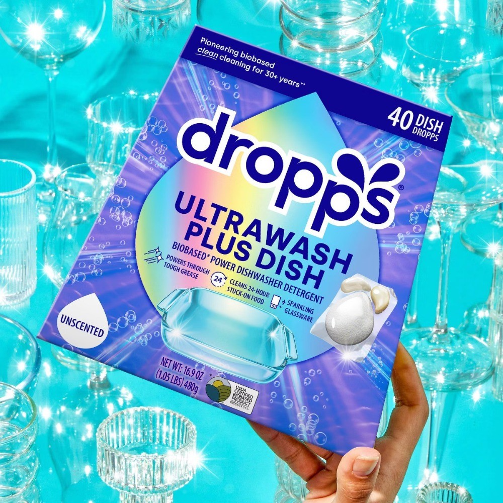 Dropps Dish UltraWash Plus Biobased Detergent Pods – Unscented – 16.93oz/40ct