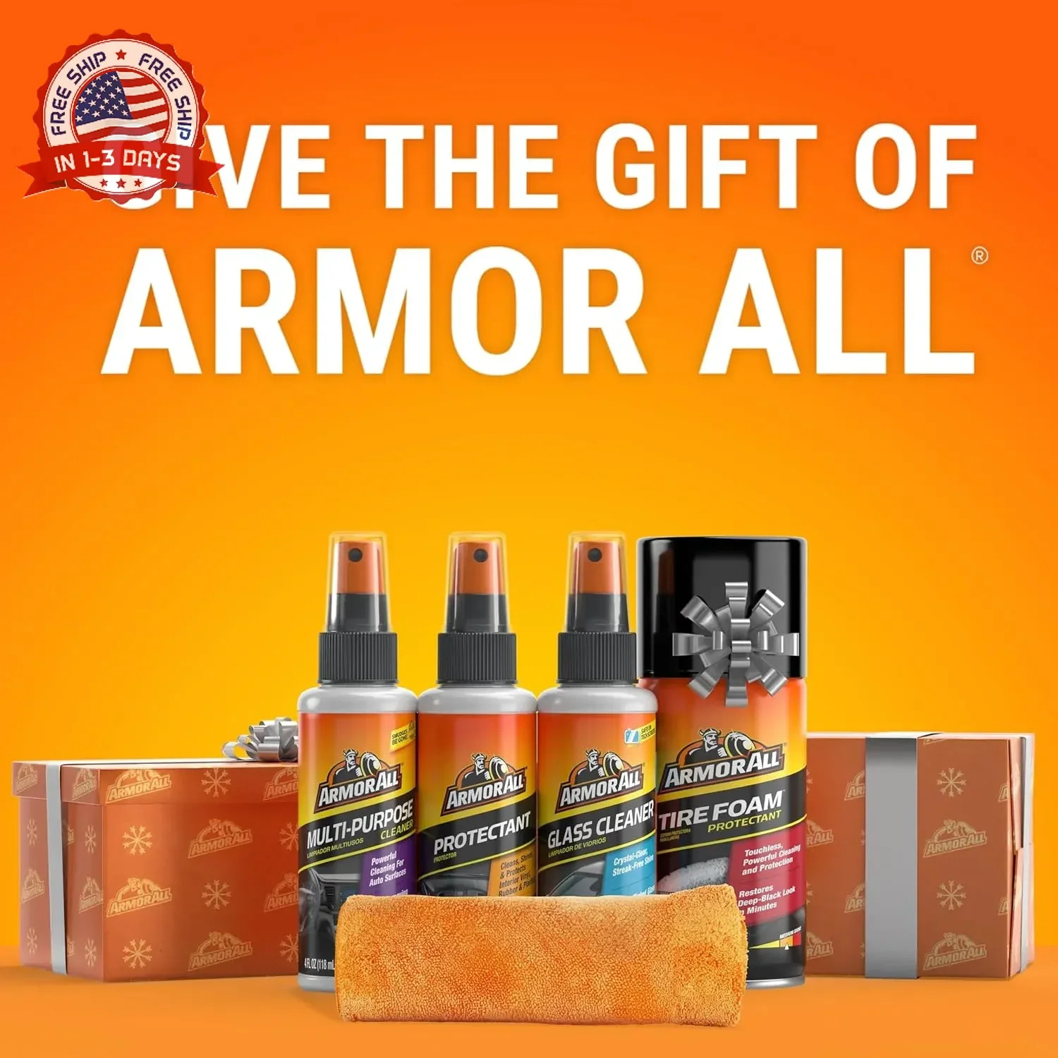 Car Wash and Interior Cleaner Kit by Armor All, Includes Towel, Tire Foam, Glass