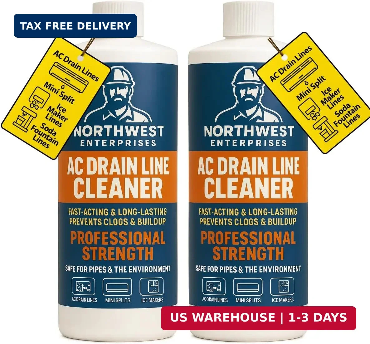 AC Drain Line Cleaner and Unclogger – Air Conditioner Cleaner Prevents Build-Up
