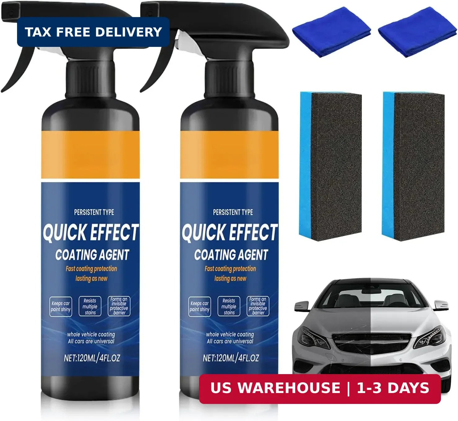 2PCS Advanced Car Quick-Acting Coating Agent Spray, Car CoatingSpray, Car