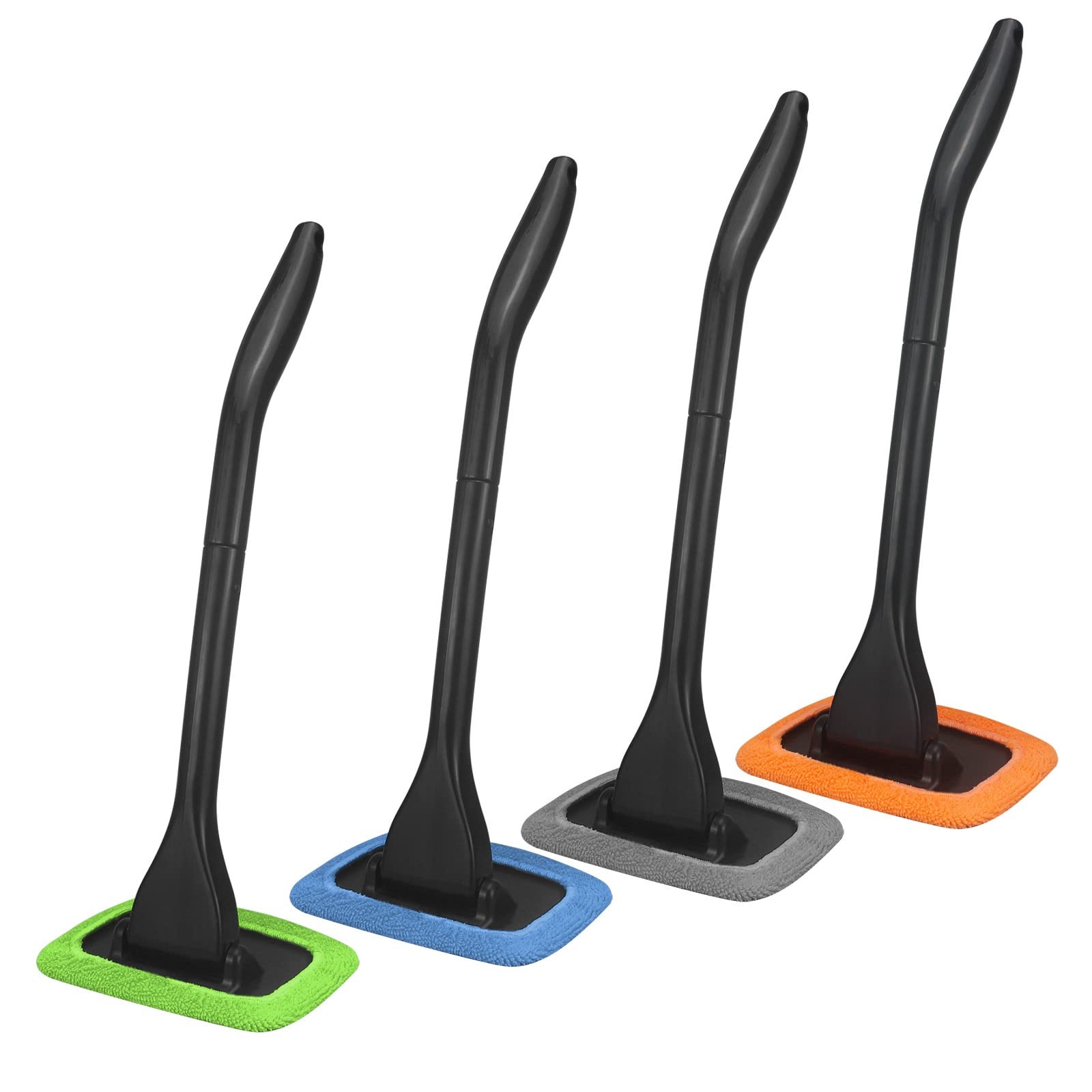 Car Windshield Cleaning Tool with 4 Reusable Microfiber Pads and Extendable