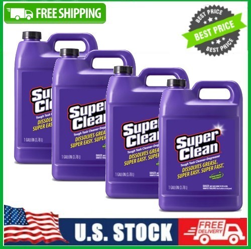 4 Pack Super Clean Tough Task Cleaner-Degreaser – 1 Gallon | 128 Fl oz Pk