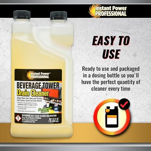 Professional Beverage Tower Drain Cleaner, Keg Line Cleaner Solution 1 Pack