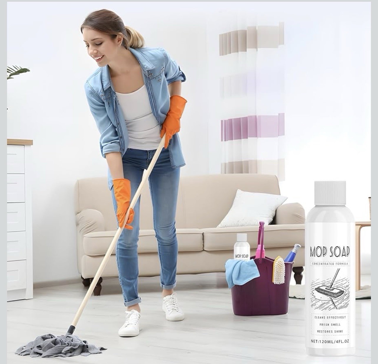 Mop Soap Scented Brazilian Waves, Floor Cleaning Multi-purpose Cleaner