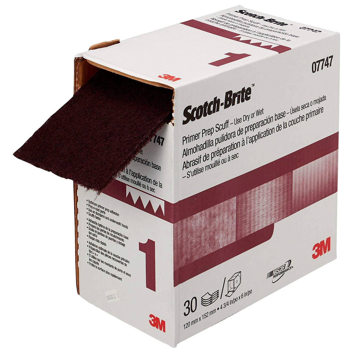 30 Count Scotch Brite Primer Prep Scuff Aluminum Oxide Non Woven Pads