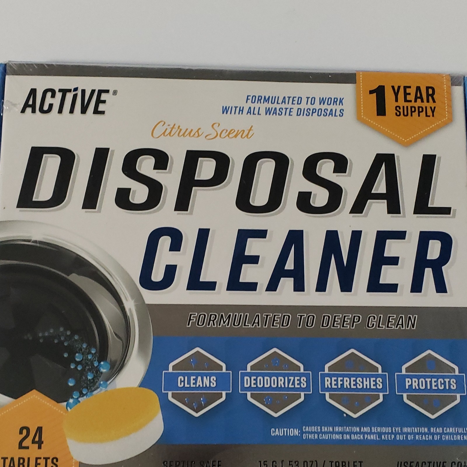Active Disposal Cleaner Citrus Scent Tablets 24 Pack Sink/Drain Deodorizes