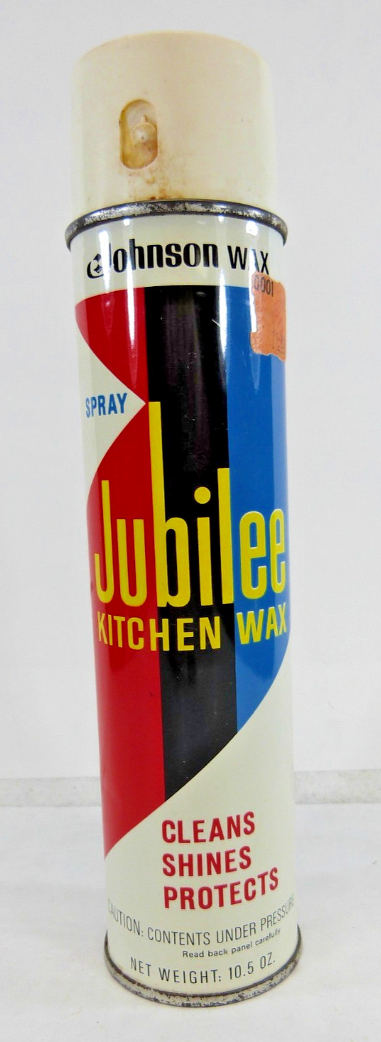 $1.29 VINTAGE JOHNSON WAX JUBILEE KITCHEN WAX 10.5 oz EMPTY SPRAY CAN MOVIE PROP