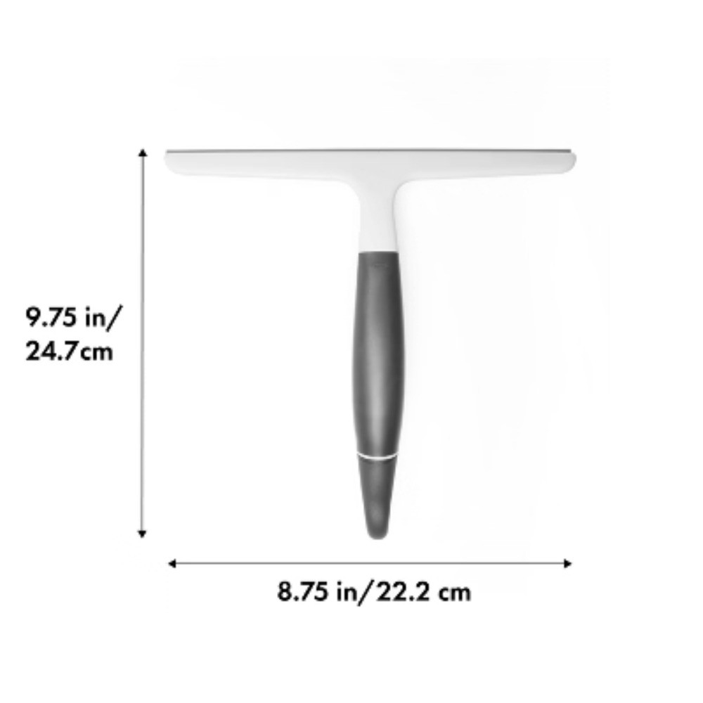 Wiper Blade Squeegee Gray/White – rotating hook for storage on showerheads