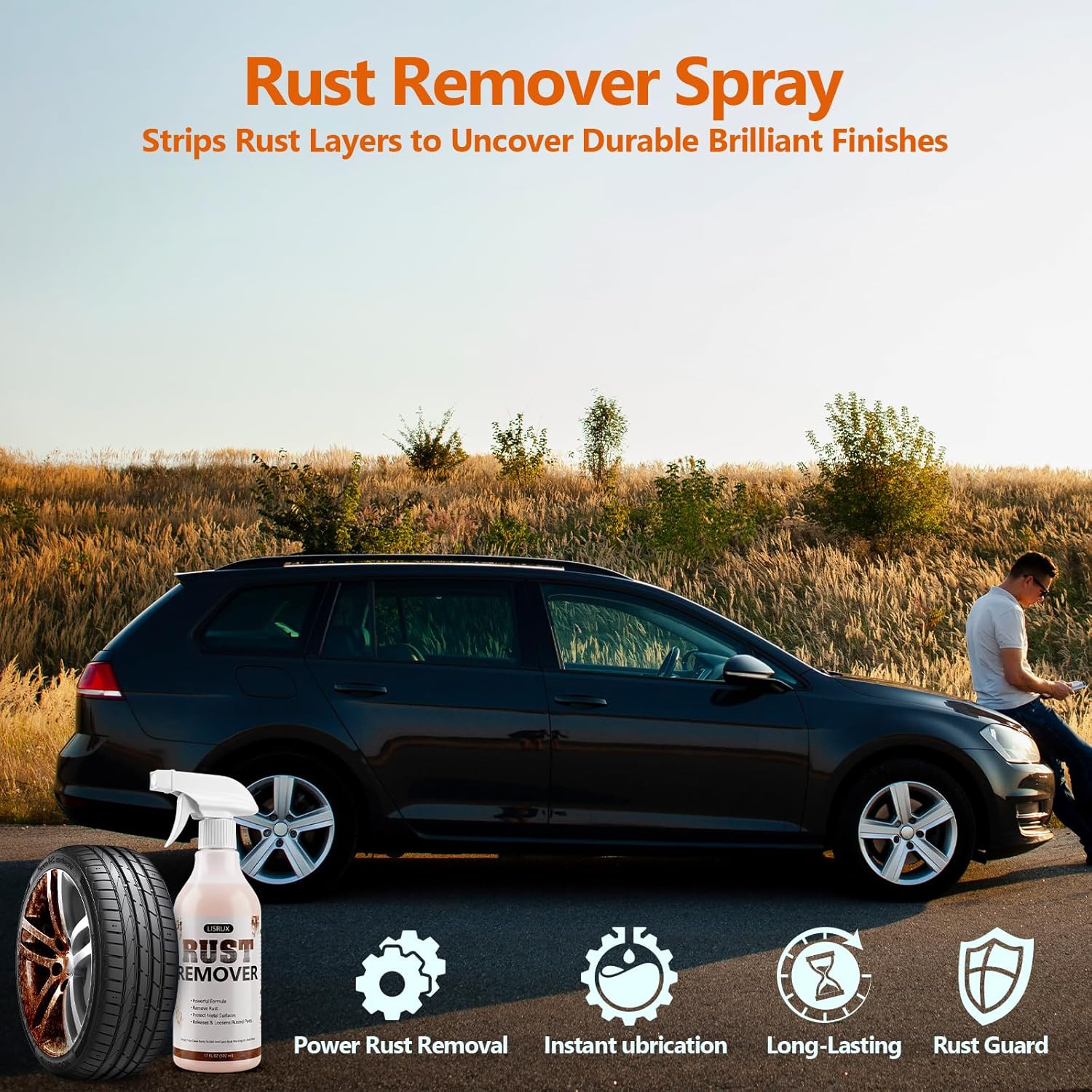 Rust Remover Spray for Metal, 17 Fl Oz, Upgraded Metal Cleaner, Highly Concentra