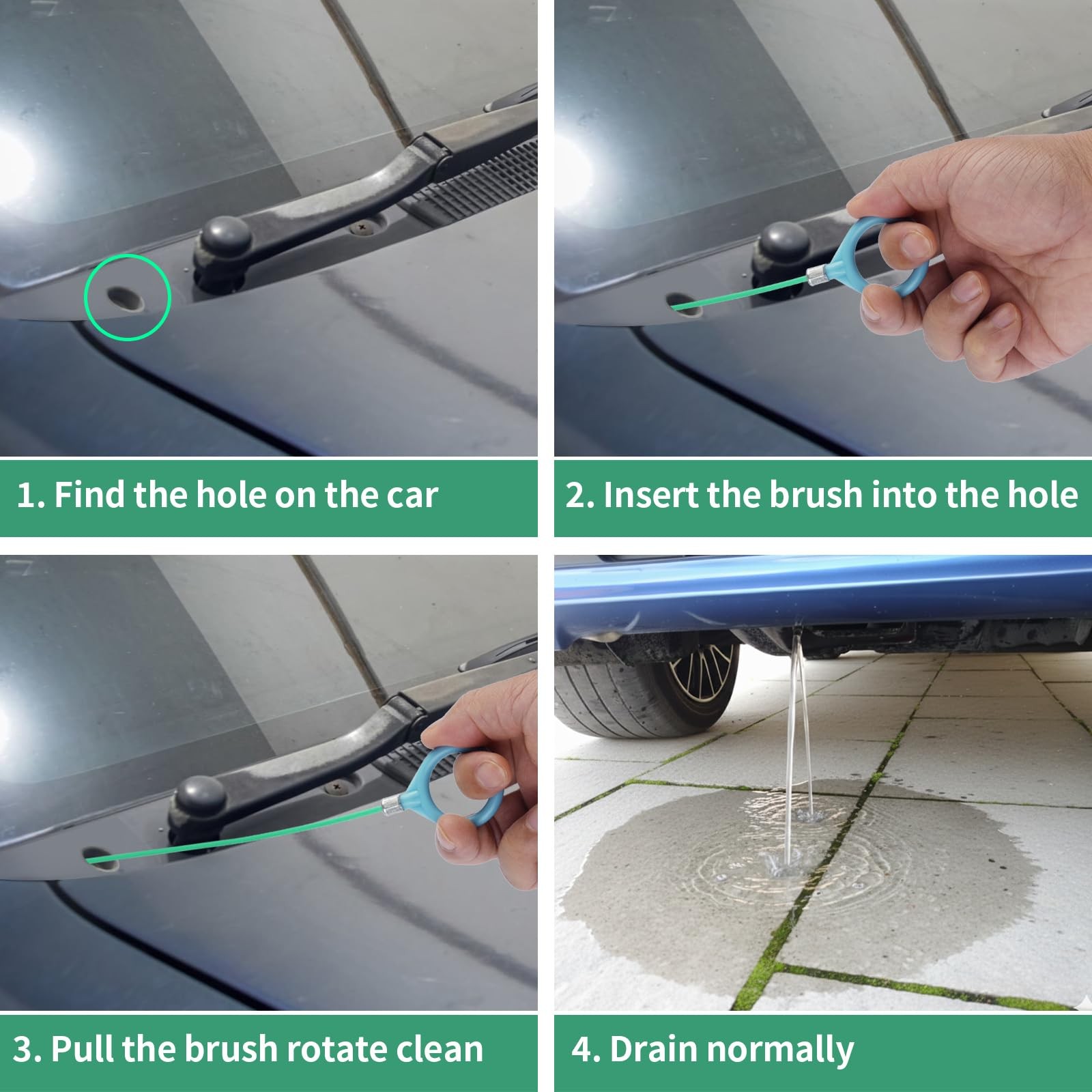 Opvixi 3 pcs Auto Sunroof Drain Cleaning Tool, 120 Inch Long Flexible Tube Cl…
