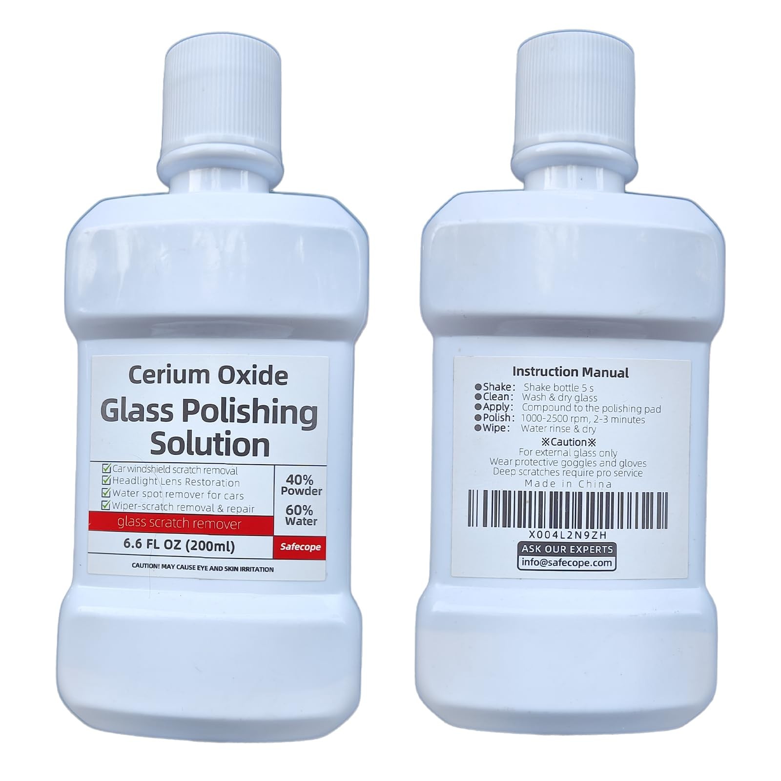 6.6 fl oz (200 ml) Cerium Oxide Glass Polishing Liquid – Deep Cleaning Glas