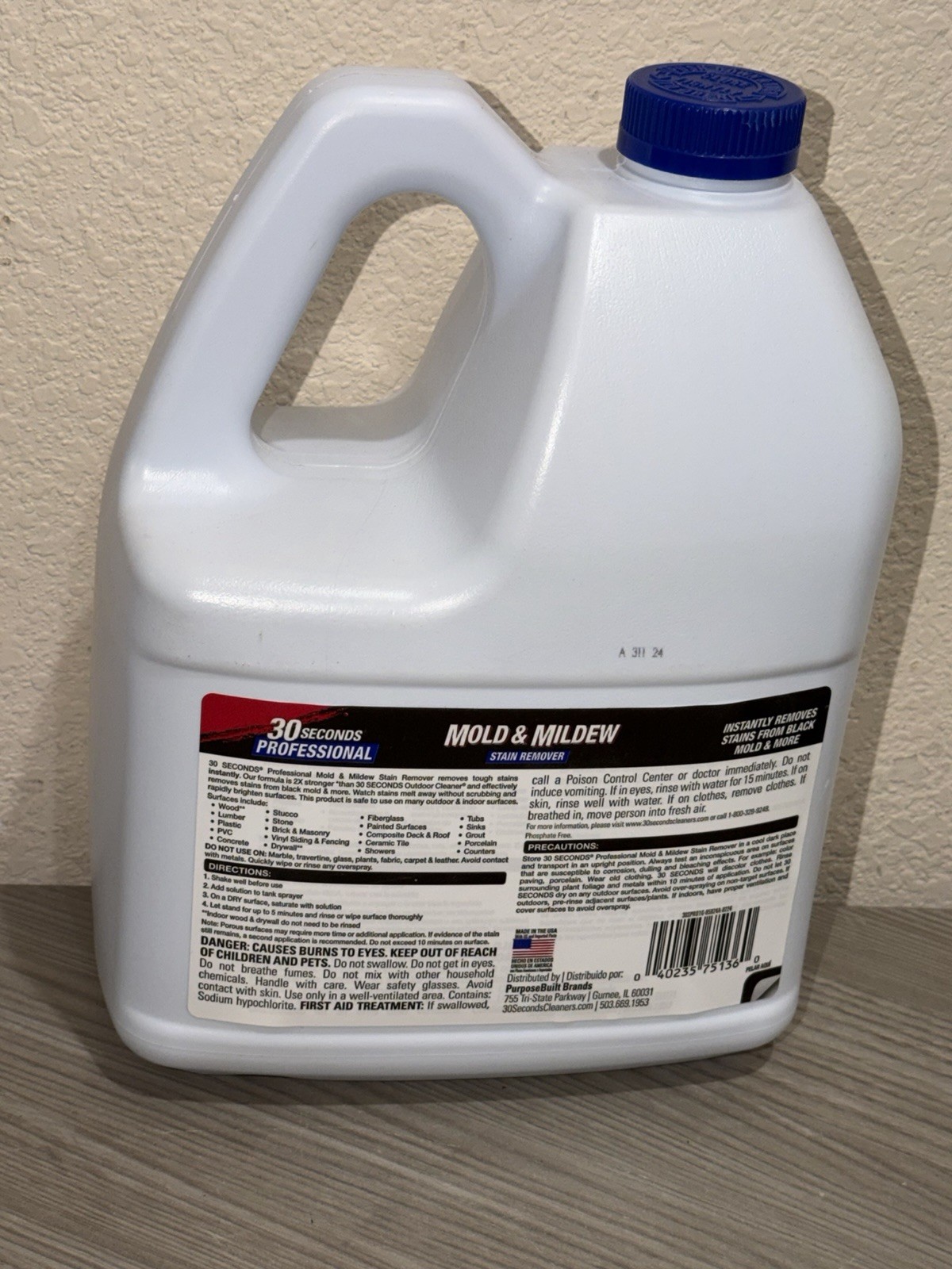 30 Seconds 1 gallon Professional Outdoor Cleaner Mold and Mildew Stain Remover