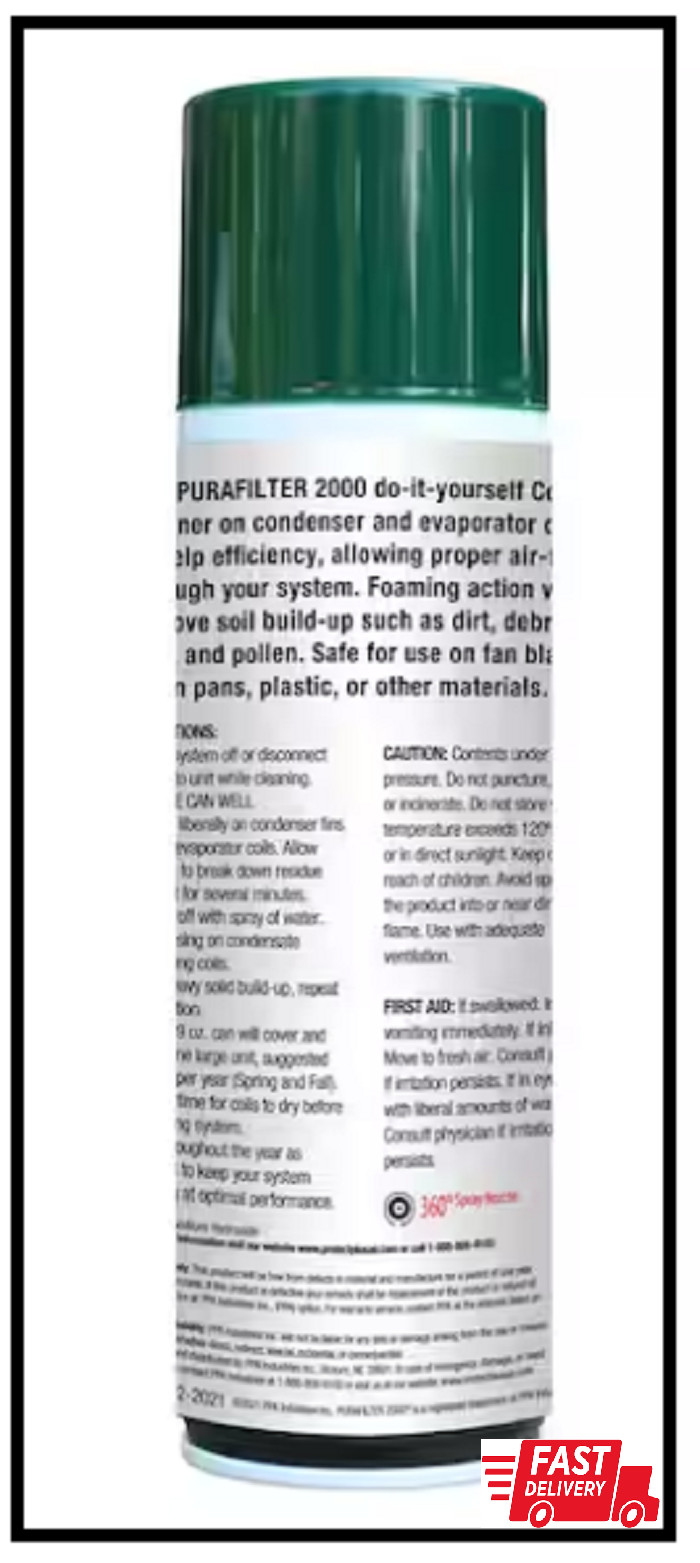 PURAFILTER 2000 Foaming Coil Cleaner Great for HVAC A/C Units & Evaporator Coils