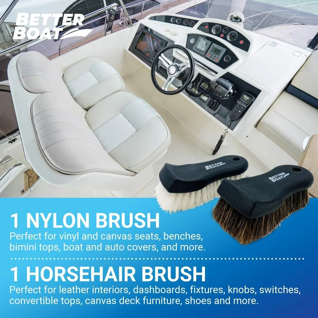 Upholstery Brush Set, Carpet and Car Cleaning Brushes, Horsehair Detailing Brush