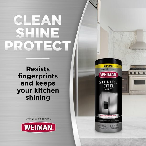 4PK WEIMAN Stainless Steel Cleaning Polishing Protecting Wipes – 30 Count BONUS