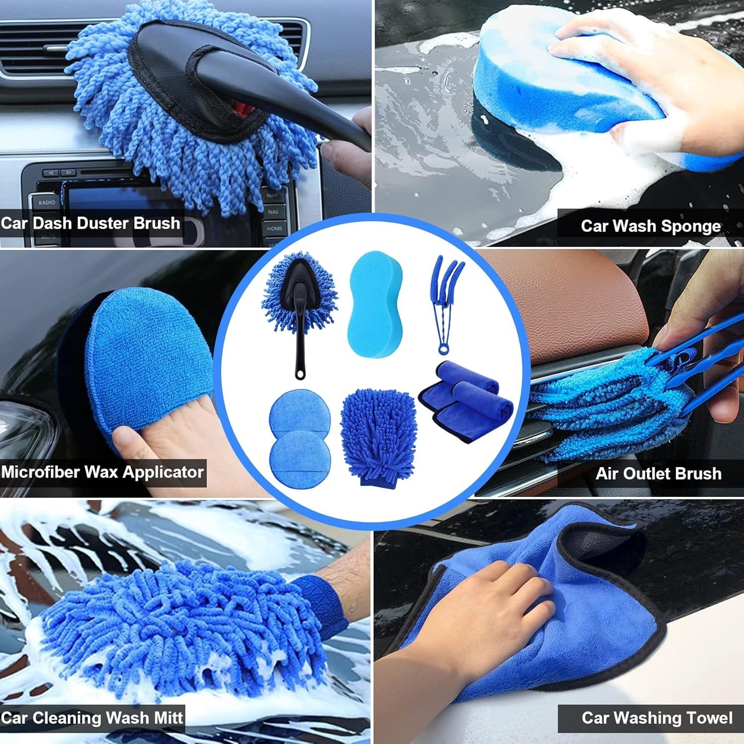 Car Detailing Kit Car Cleaning Tools Set Exterior Interior Wheels 29pcs