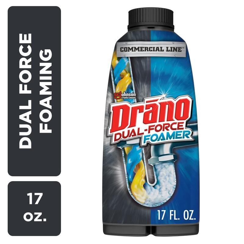 Dual-Force Foamer Drain Clog Remover Hair Odor Eliminator Septic Safe 17 oz New