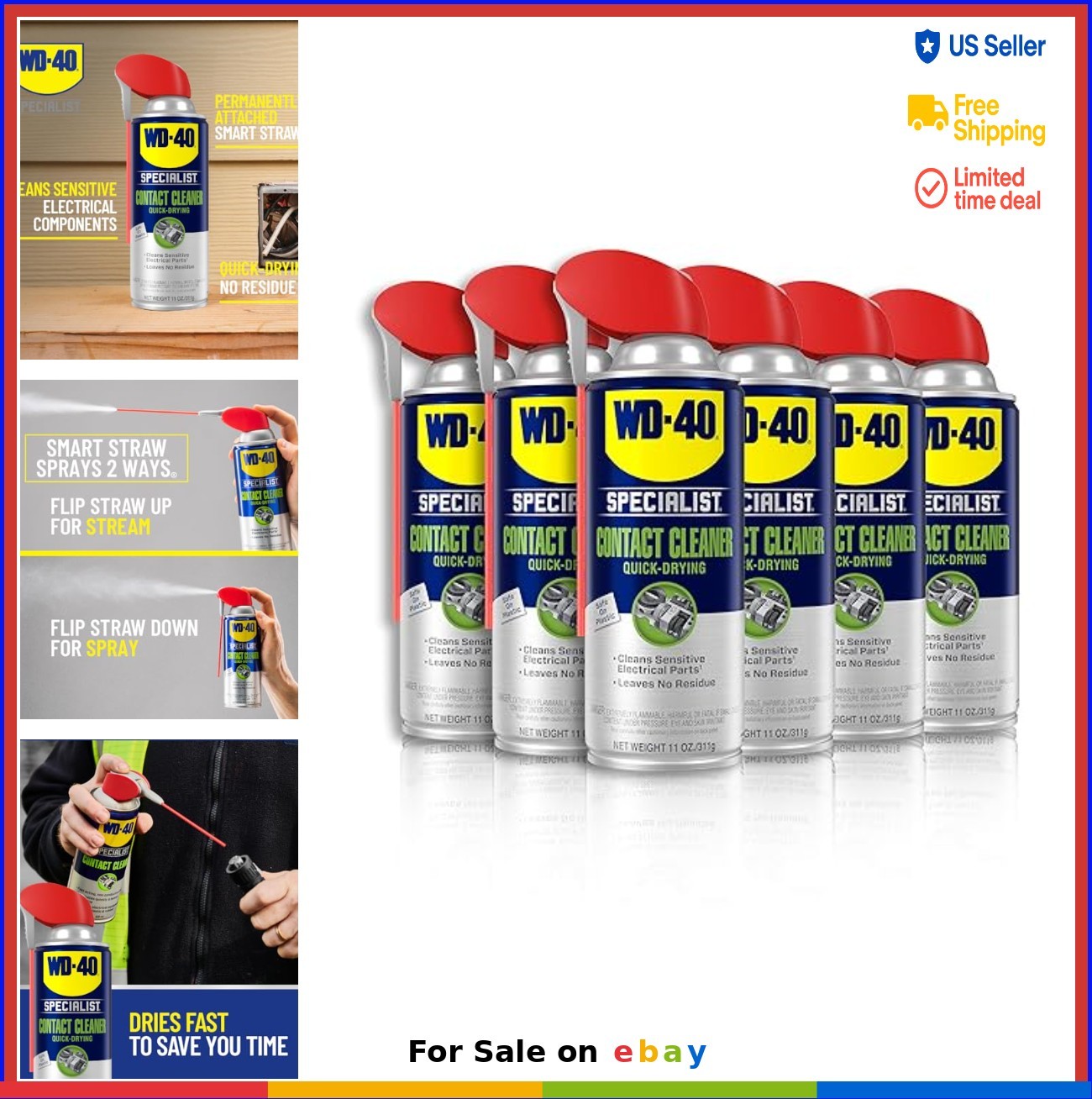 Contact Cleaner Spray 11 oz 6-Pack for Electronics Circuit Boards Switches