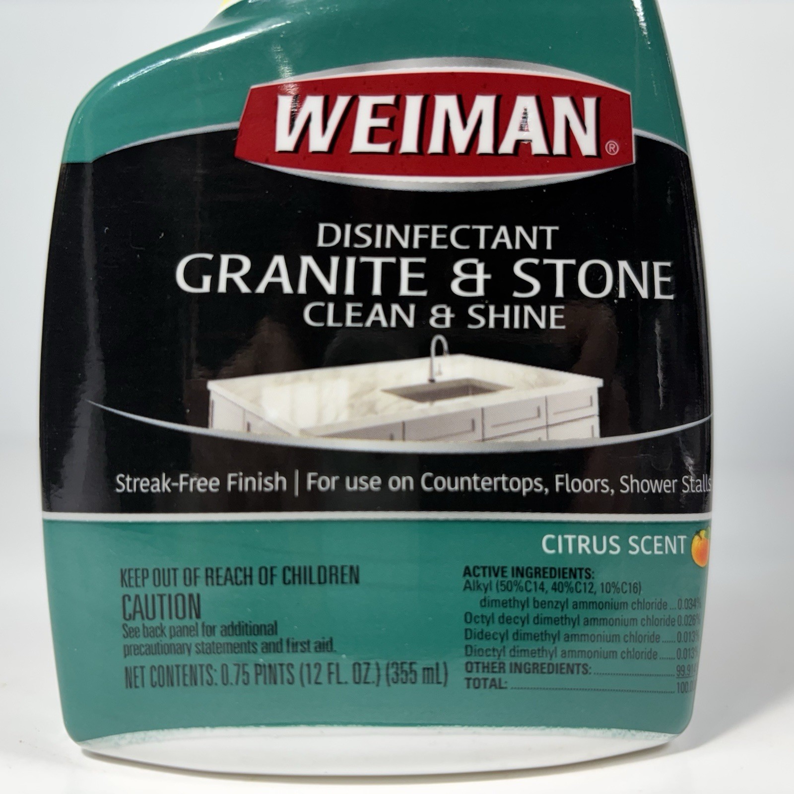 Weiman Granite Cleaner & Polish 12oz – For Granite, Marble, Quartz, Soapstone