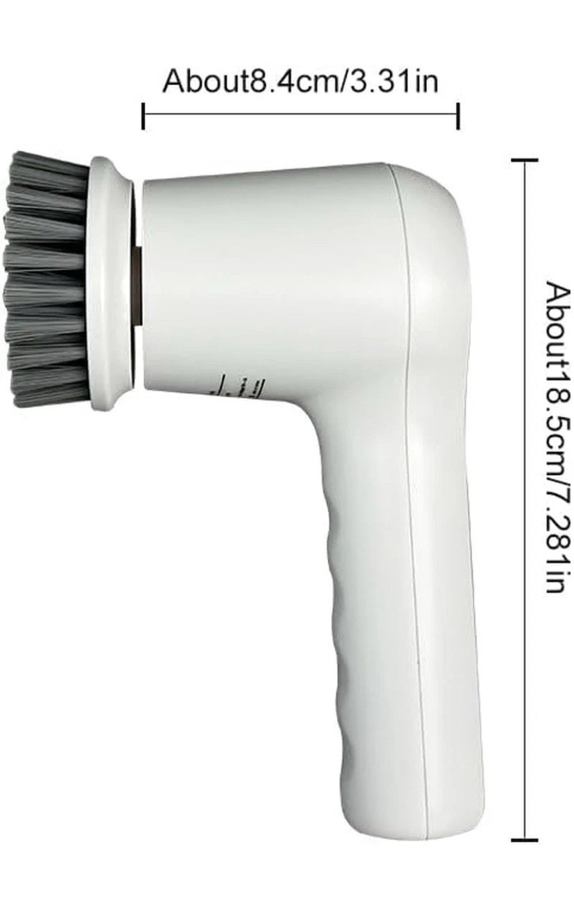 Electric Spin Scrubber, Cordless Cleaning Brush with LED Display, 4 Replaceable,
