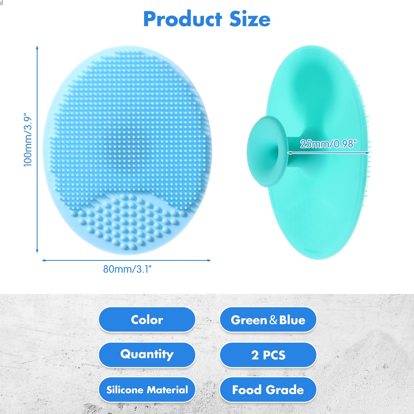 2 Pcs Vegetable Brush Potato Scrubber Veggie Brush Silicone Reusable Cleaning To