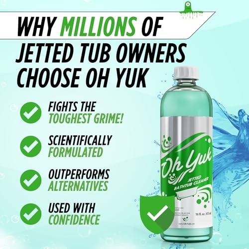 Jetted Tub Cleaner 16 oz Liquid Deep Clean 4 Uses Bathtub Jacuzzi Whirlpool