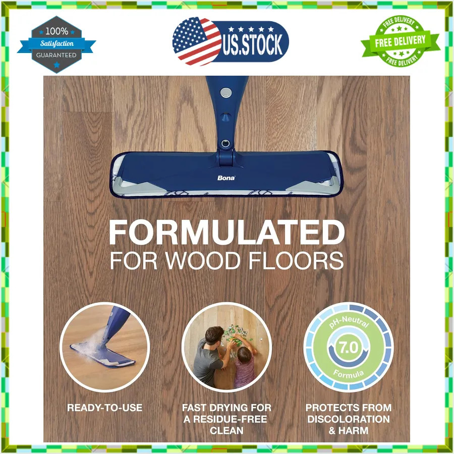 Bona Hardwood Floor Cleaner Refill 128 fl oz Unscented Residue Free Wood Solu…
