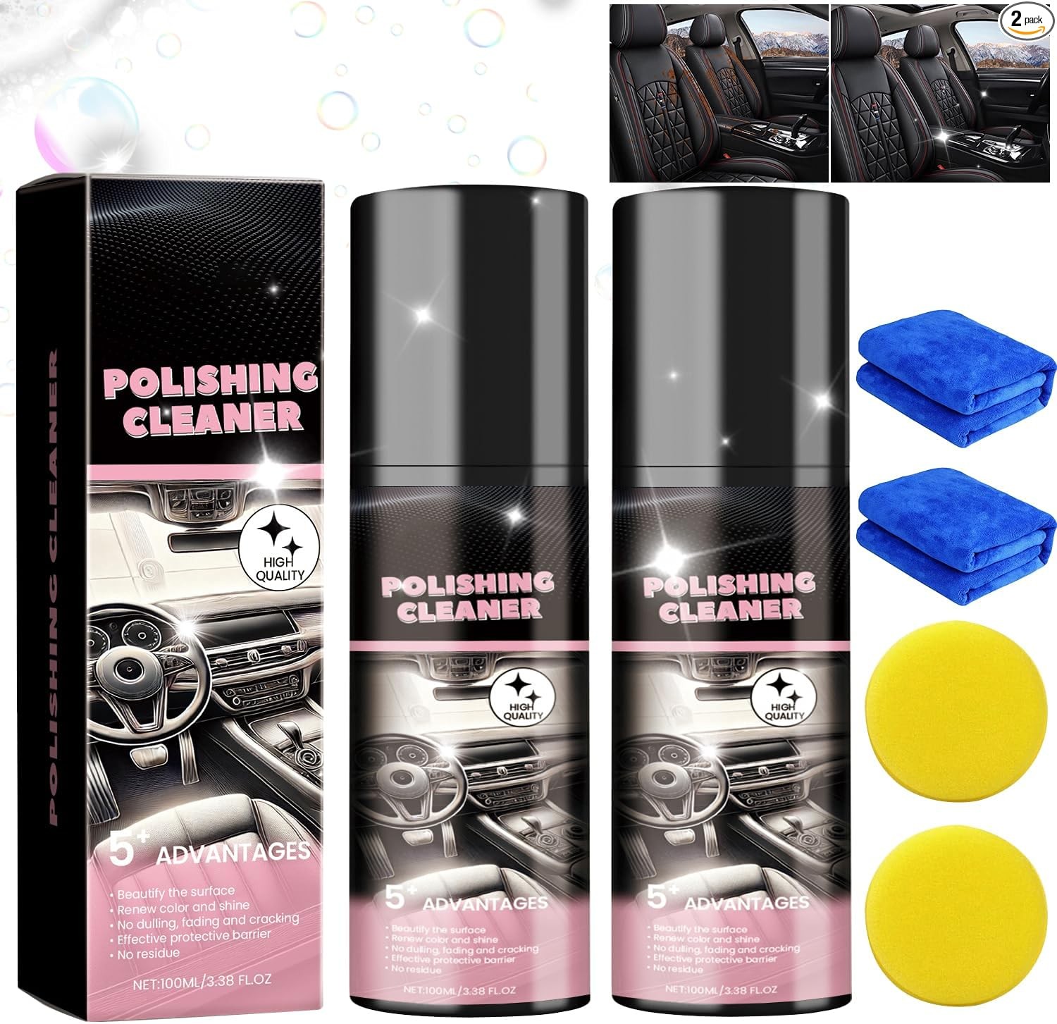 Car Interior Cleaner, 100ml Car Interior Cleaner, Total Interior Cleaner & Prote