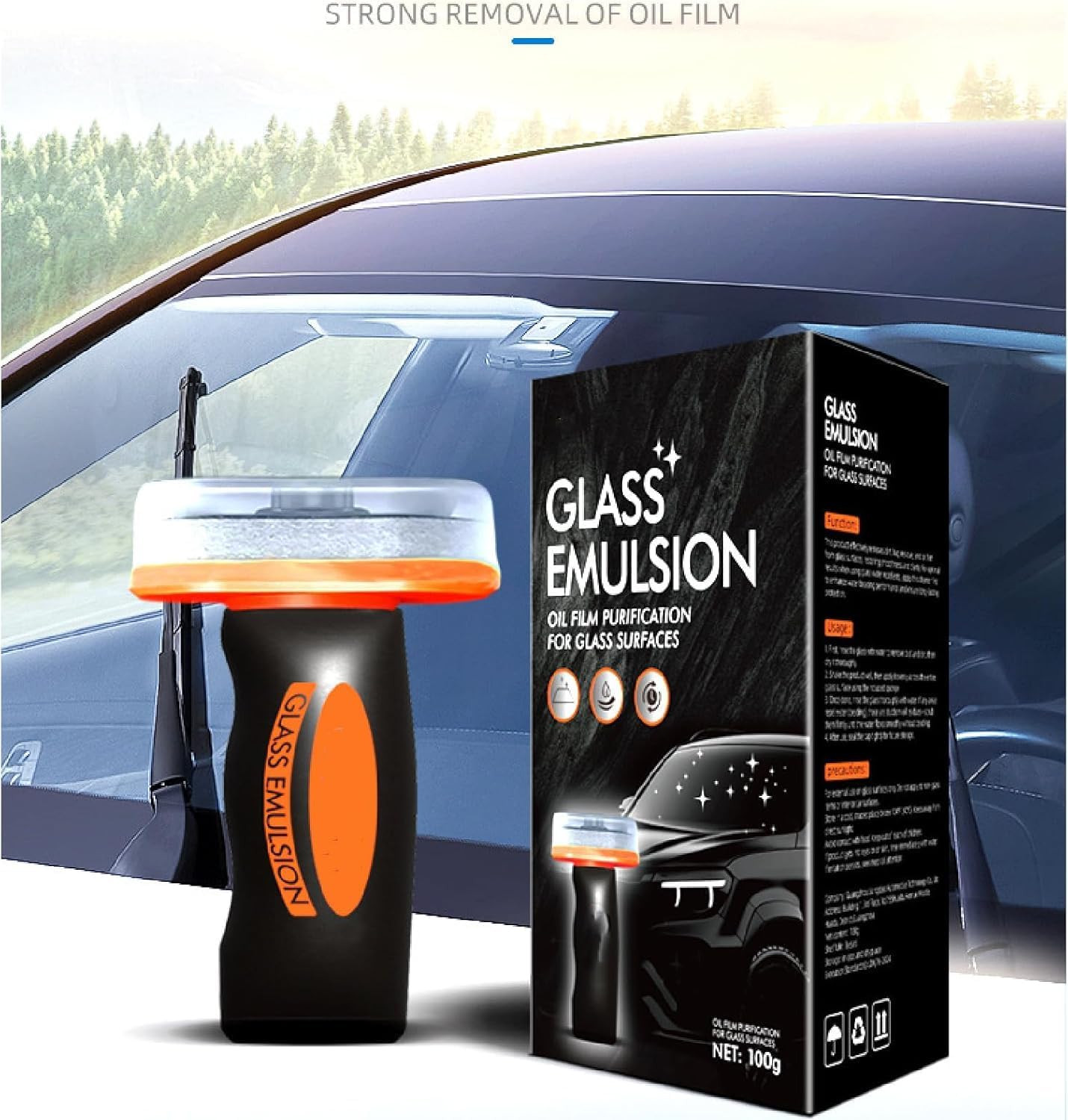 Car Glass Oil-Film Remover, Glass Emulsion Cleaner Cleaning Board, Automotive Oi
