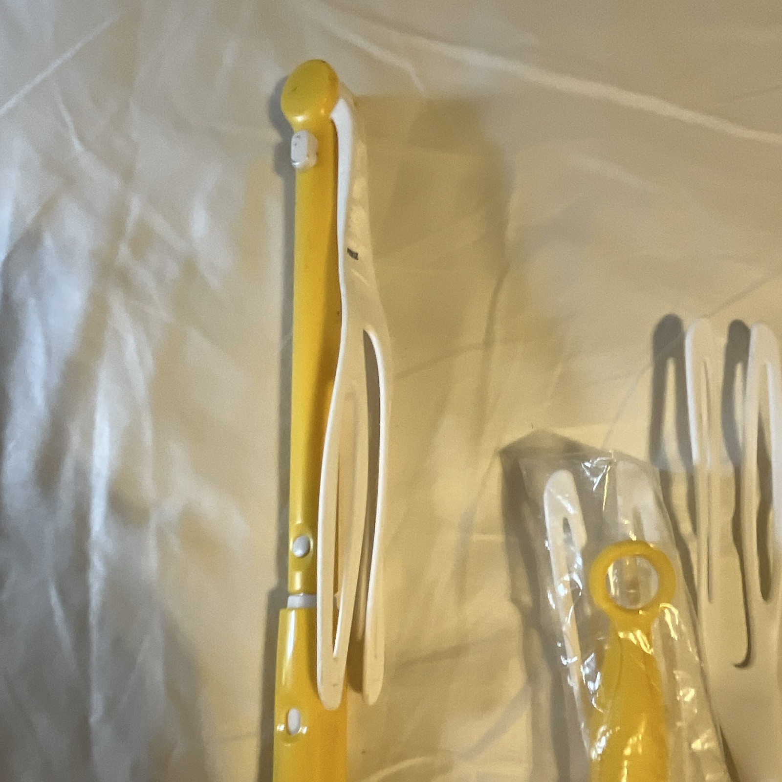 Lot of 3 Reusable Cleaning Wand Handles w/ Refill Attachments Yellow White