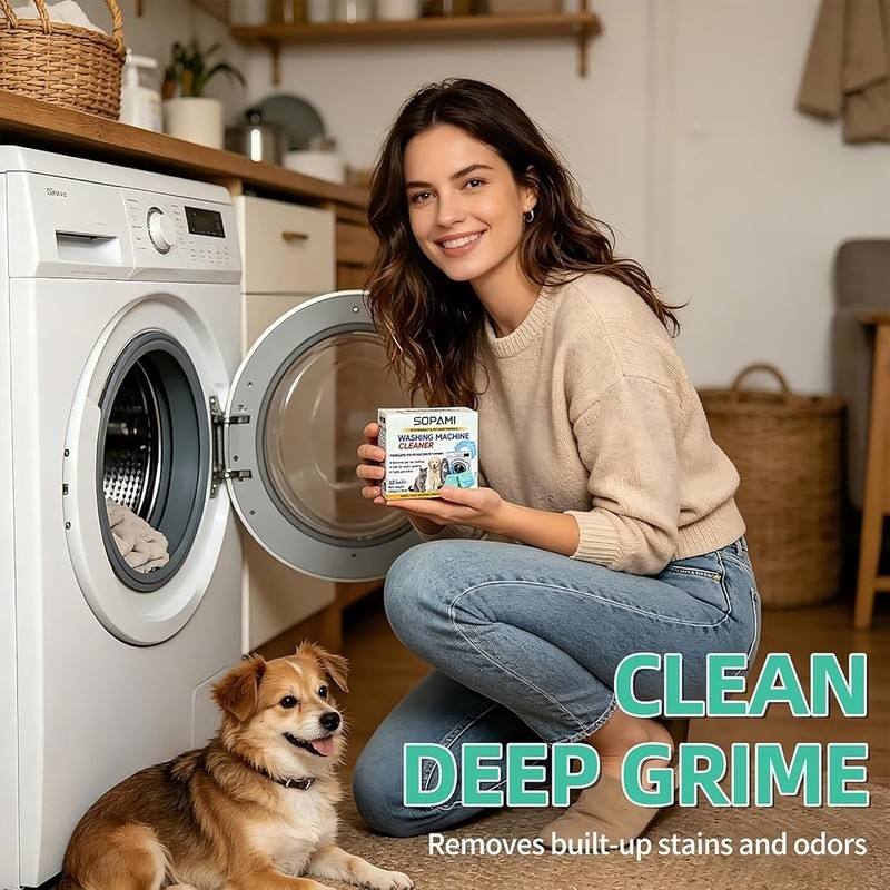 Pet Washer Cleaner Tablets Deep Clean Odor Elimination 12 Count Fast Acting New