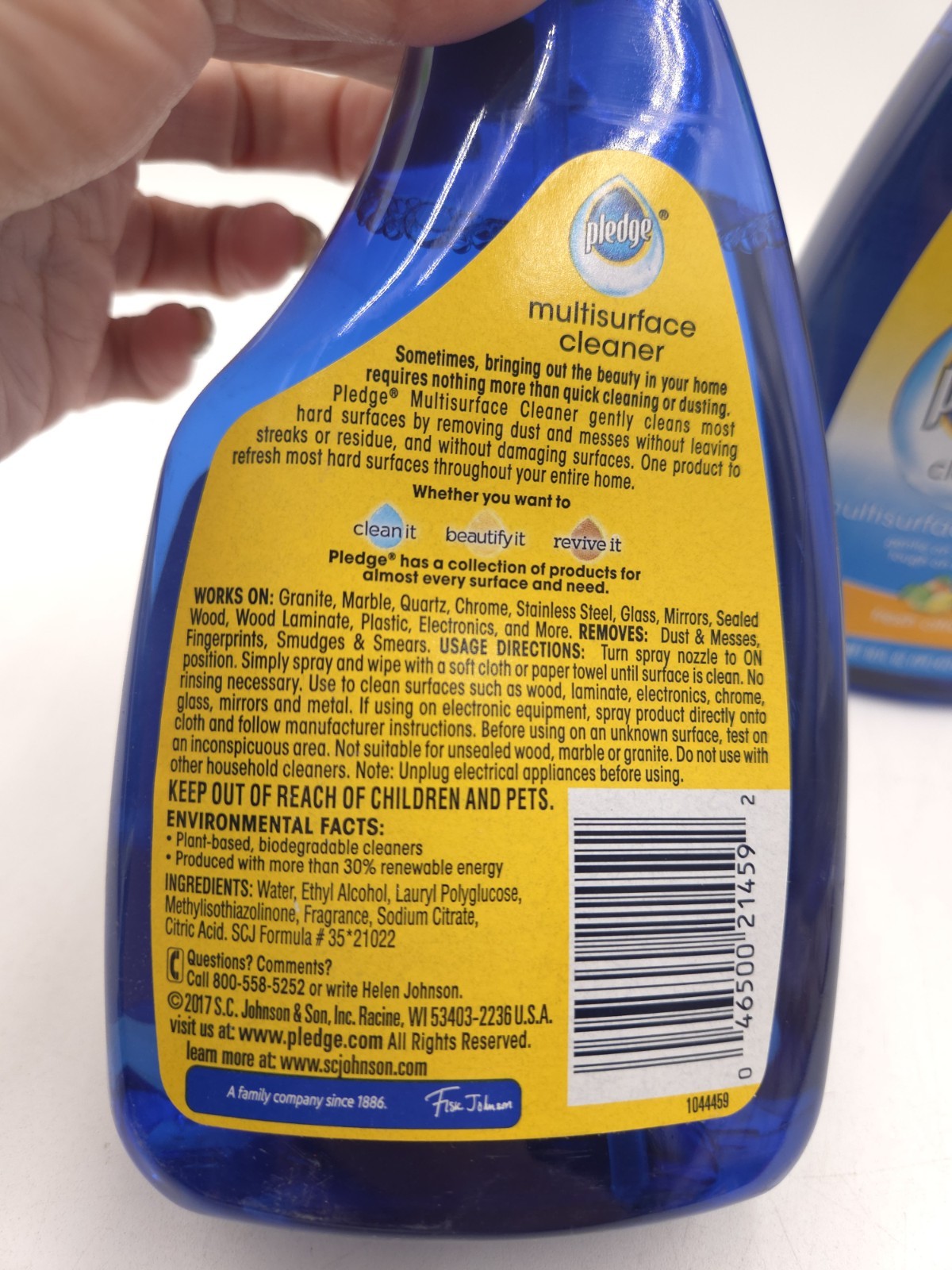 New Lot Of 2 Pledge Multi-Surface Clean It Fresh Citrus 16 Oz Bottles SC Johnson