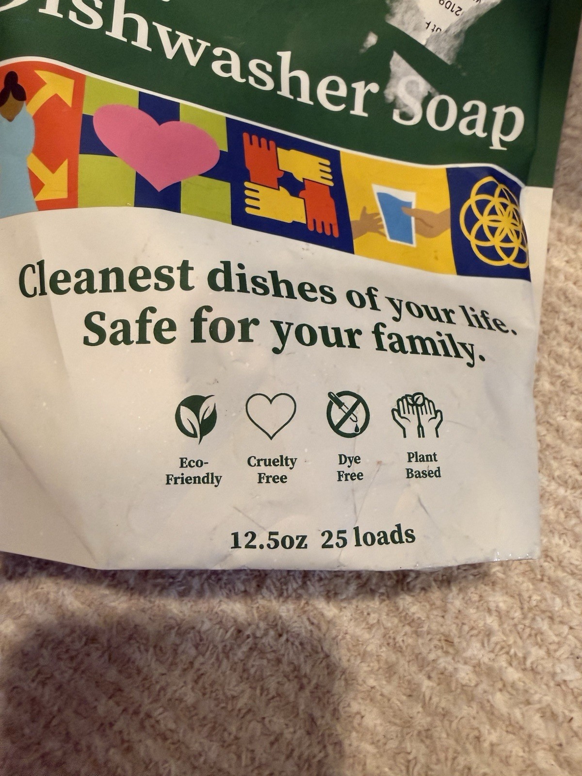 2 Pack Truly Free Home Non-Toxic Dishwasher Soap 12.5 oz 25 Loads Plant-Based