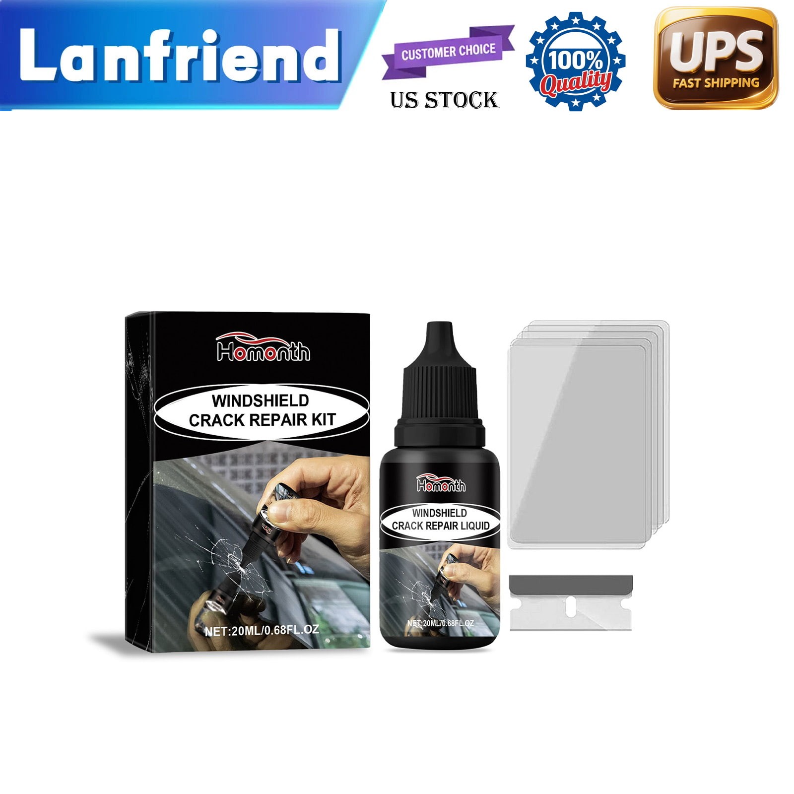 Crack Repair Fluid – Automotive Windshield Glass Cleaning Repair Agent 🧴