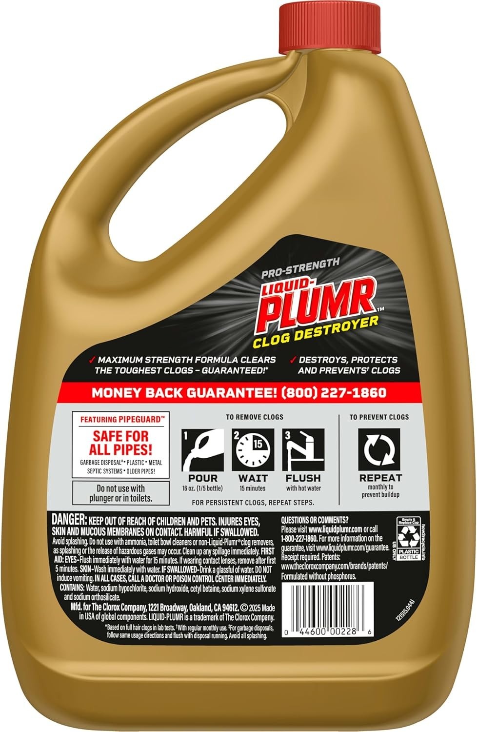 Liquid-Plumr Pro-Strength Clog Destroyer, Liquid Drain Cleaner, 80 Fluid Oun…