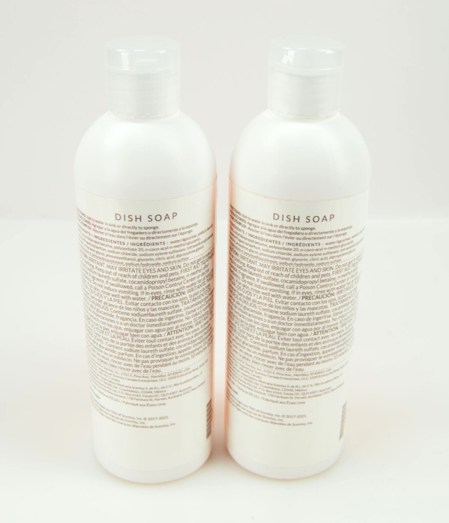 2 Bottles Of Scentsy Dish Soap Mandarin & Mango Nectar Scent 16 fl. oz.
