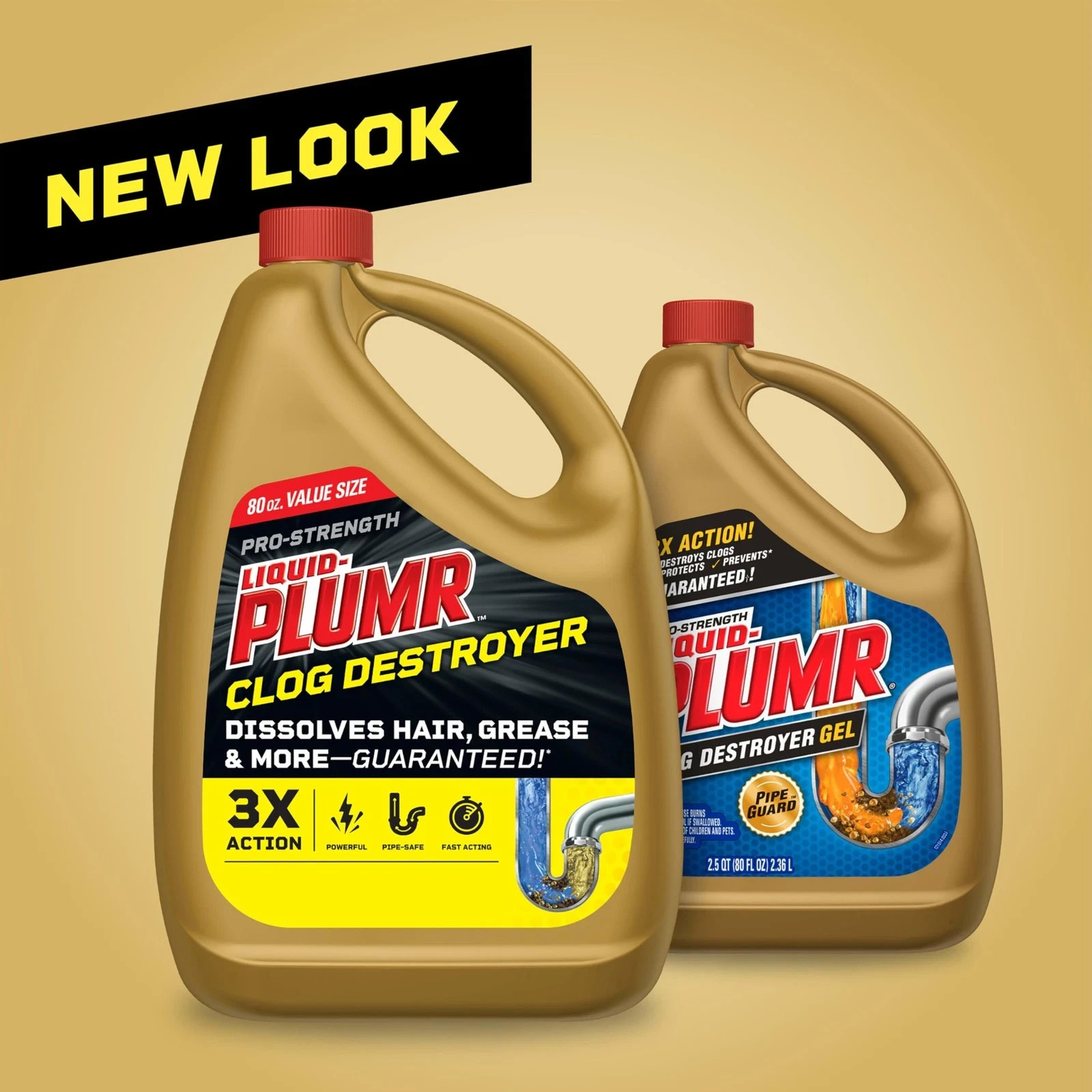 Liquid-Plumr Pro-Strength Clog Destroyer, Liquid Drain Cleaner, 80 Fluid Oun…