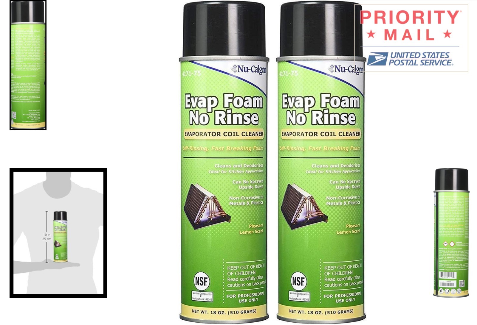 2 Pack Evap Foam Self Rinsing Cleaner 36 Ounce Superior Performance Lemon Scent