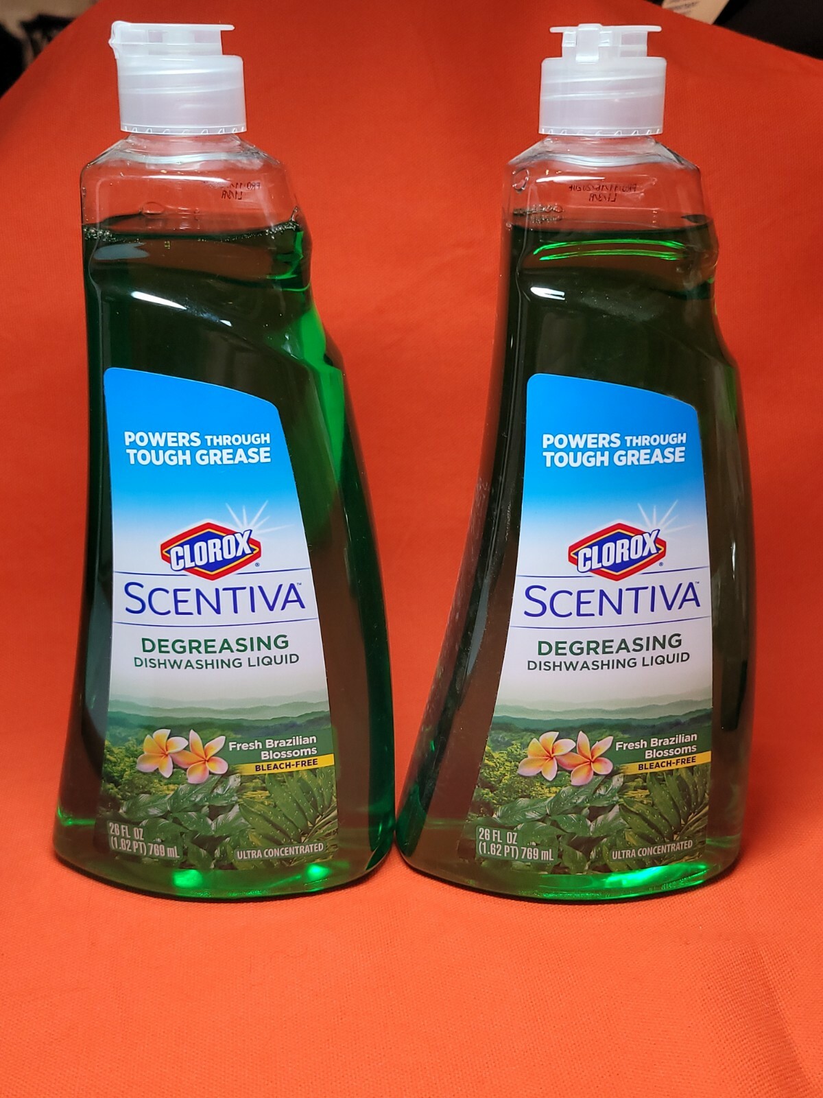 2 Bottles Scentiva ~ Degreasing Dishwasing Liquid 26 fl oz Per Ultra Concentrate