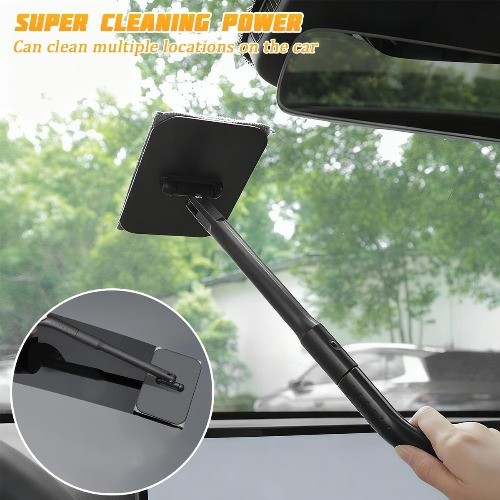Car Windshield Cleaning Tool, Vehicle Window Cleaner with Extend Color: 2 Pads